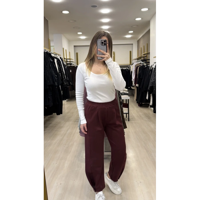 Scuba Ayak Ucu Broşlu Pantolon