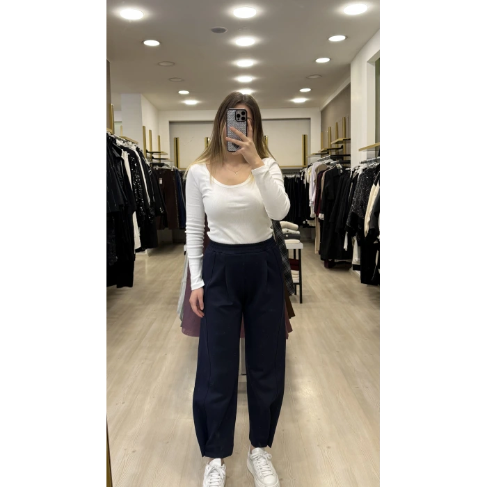 Scuba Ayak Ucu Broşlu Pantolon