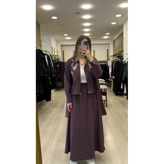 Yaprak Nakışlı Tensel İkili Takım