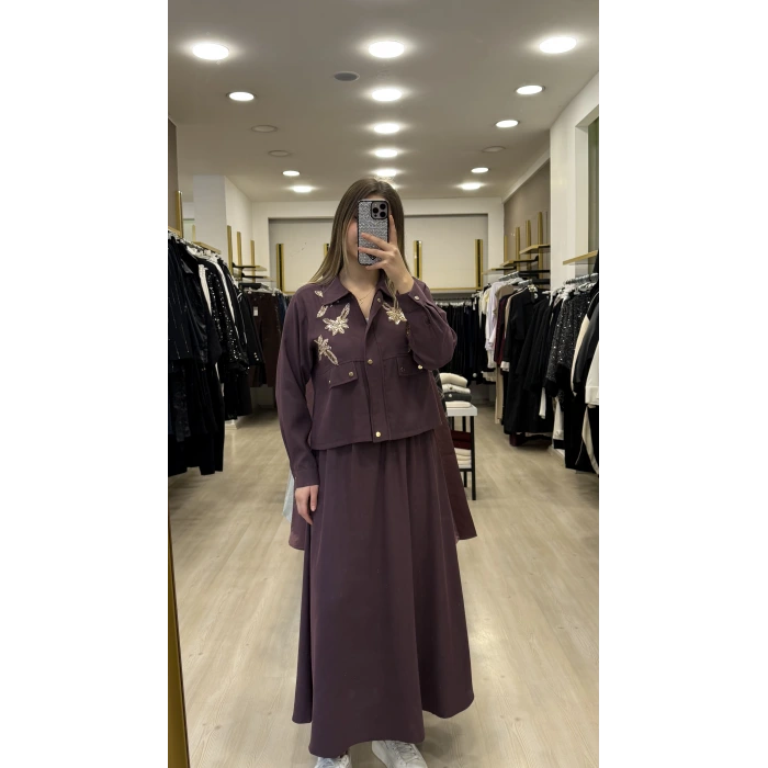 Yaprak Nakışlı Tensel İkili Takım