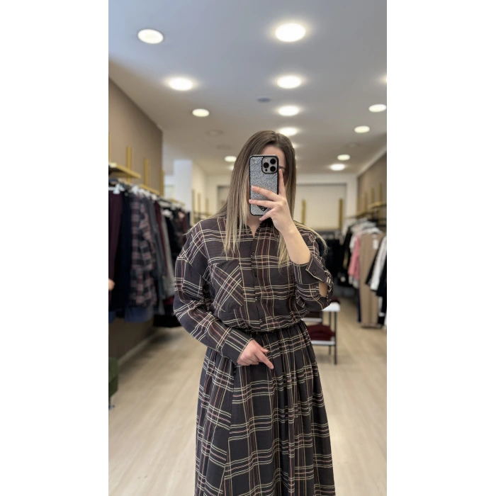 Slon Ekoseli Tensel Etekli İkili Takım