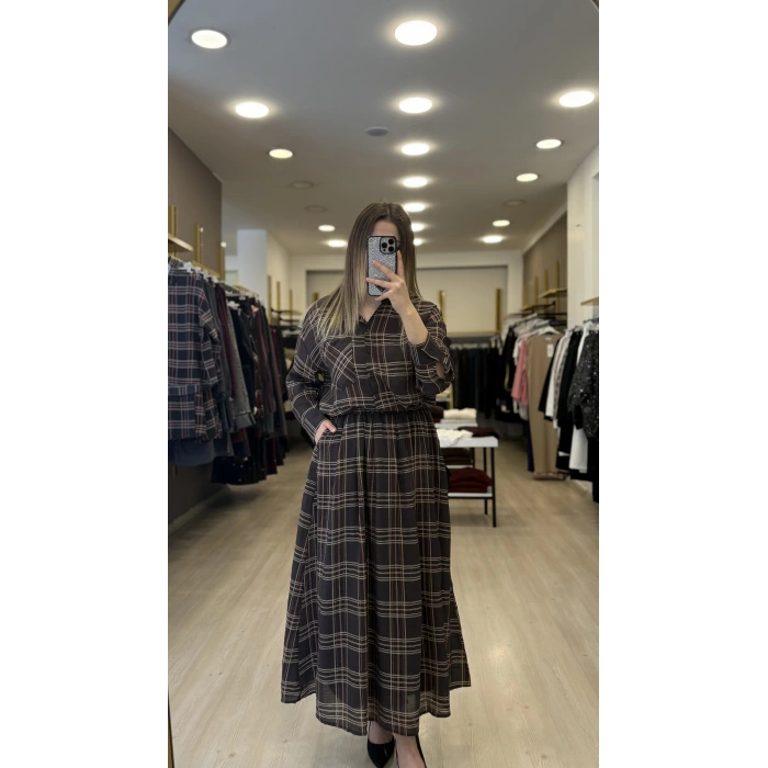 Slon Ekoseli Tensel Etekli İkili Takım