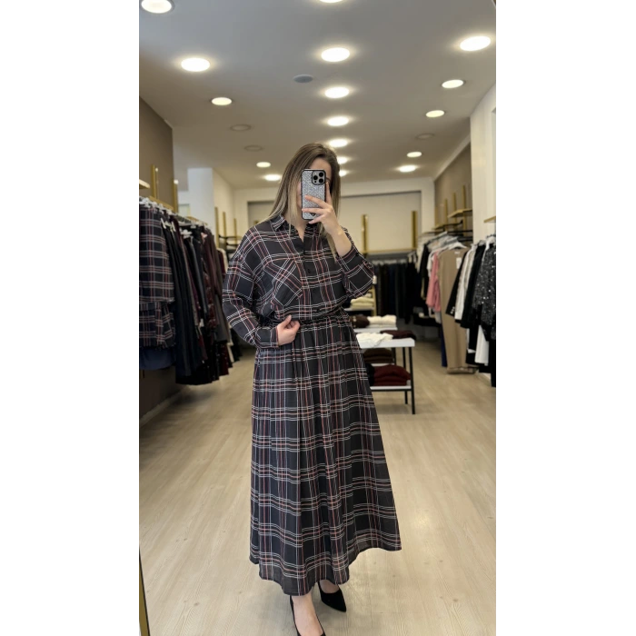 Slon Ekoseli Tensel Etekli İkili Takım