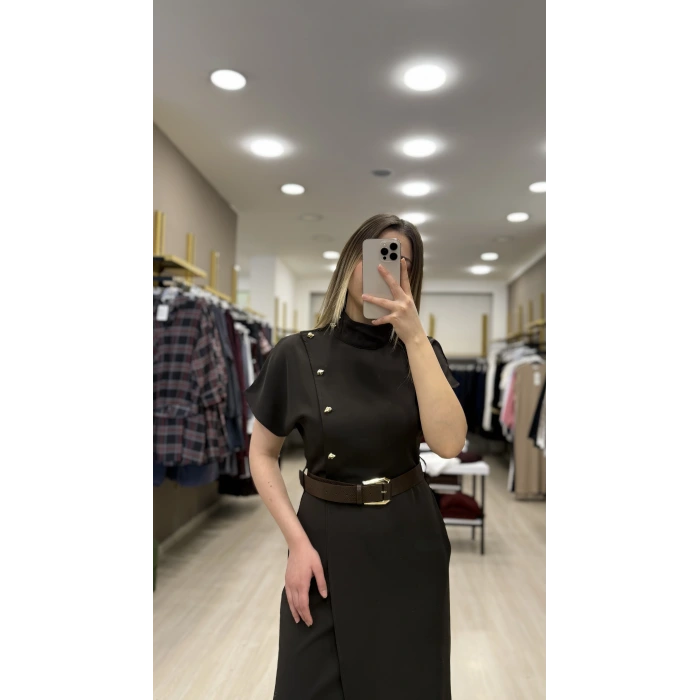 Wiko Düğme Ve Kemer Detaylı Elbise
