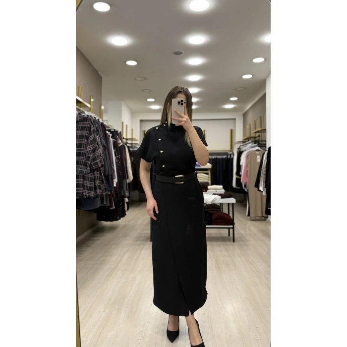 Wiko Düğme Ve Kemer Detaylı Elbise