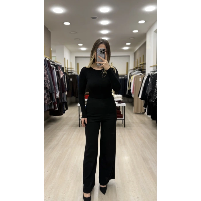 Class Yandan Fermuarlı Likralı Palazzo Pantolon