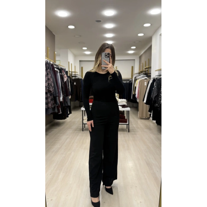 Class Yandan Fermuarlı Likralı Palazzo Pantolon