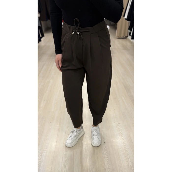 Bervi Bel Büzğülü Şalvar Pantolon
