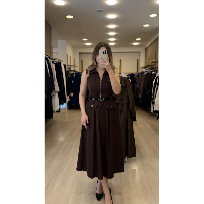 Florentia Fermuarlı Tensel Elbise