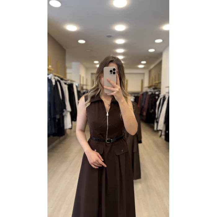 Florentia Fermuarlı Tensel Elbise