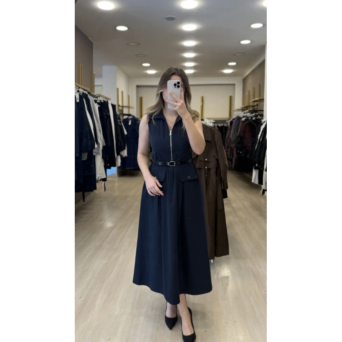 Florentia Fermuarlı Tensel Elbise