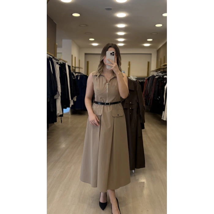 Florentia Fermuarlı Tensel Elbise