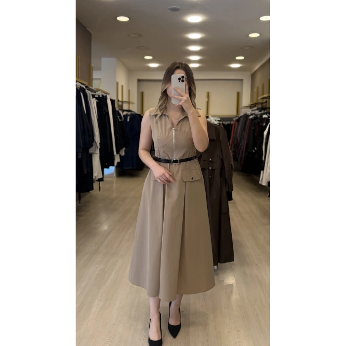 Florentia Fermuarlı Tensel Elbise