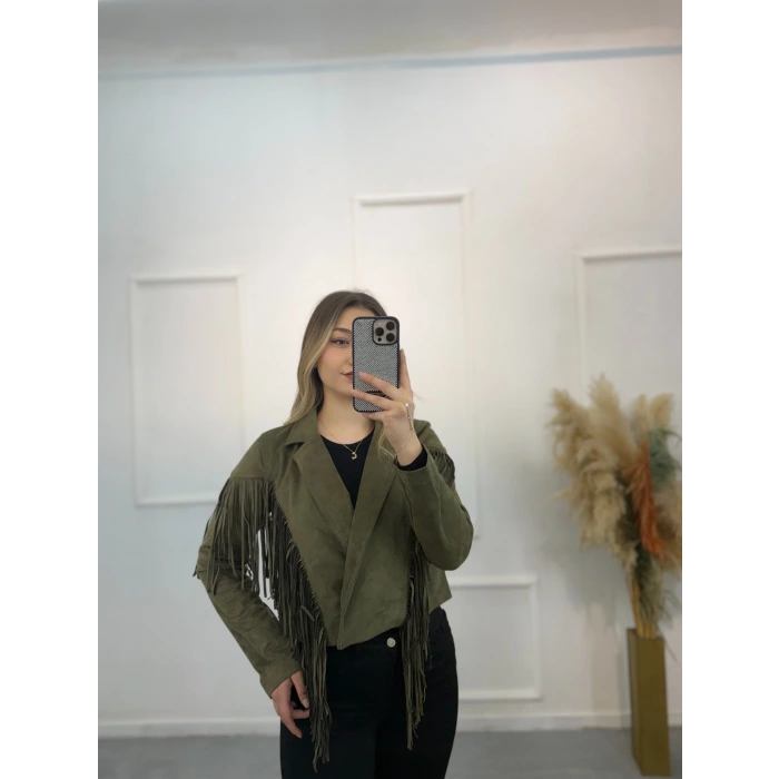 Allcote Saçaklı Tasarım Süet Ceket