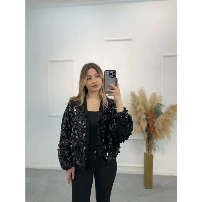 Astarlı Pul Payet Ceket