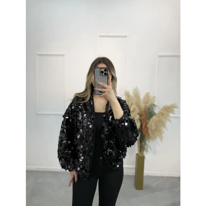 Astarlı Pul Payet Ceket