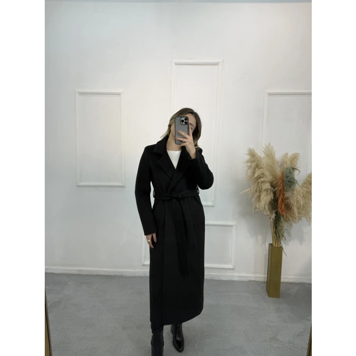 Beans Kuşaklı Kaşe Kaban