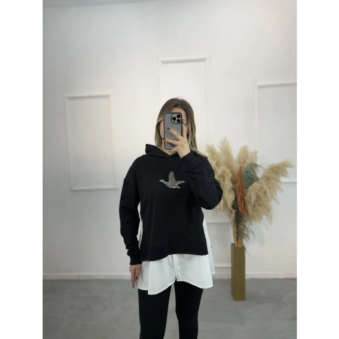 Bymn Poplin Detaylı Sweatshirt