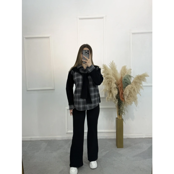 Camisa Ekoseli İkili Takım