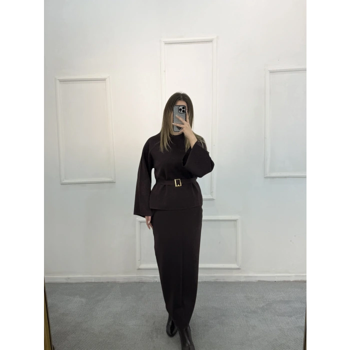 Cekz Simli Kemer Detaylı Etekli  İkili Takım