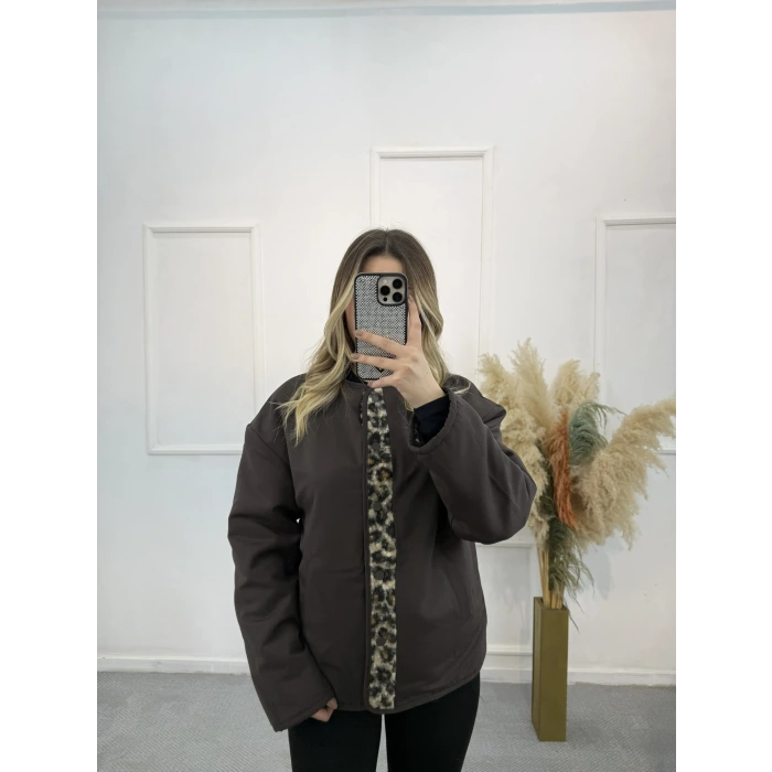 Çift Taraflı Leopar Ceket