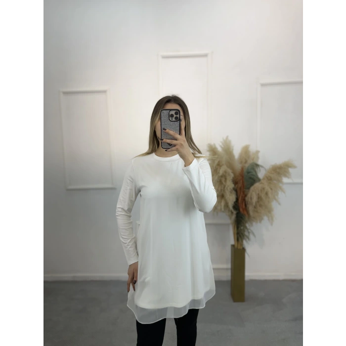 Coper Önü Şifon Uzun Kollu İçlik