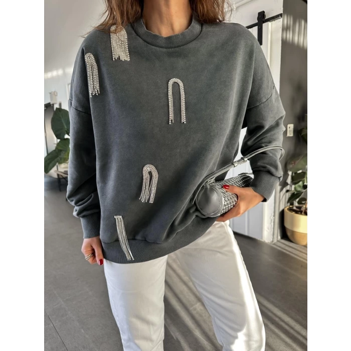 Dikme Taş Yıkamalı Muadil Sweatshirt