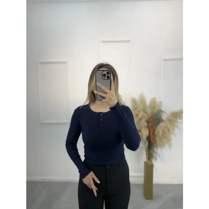 Eav Düğmeli Fitilli Bluz