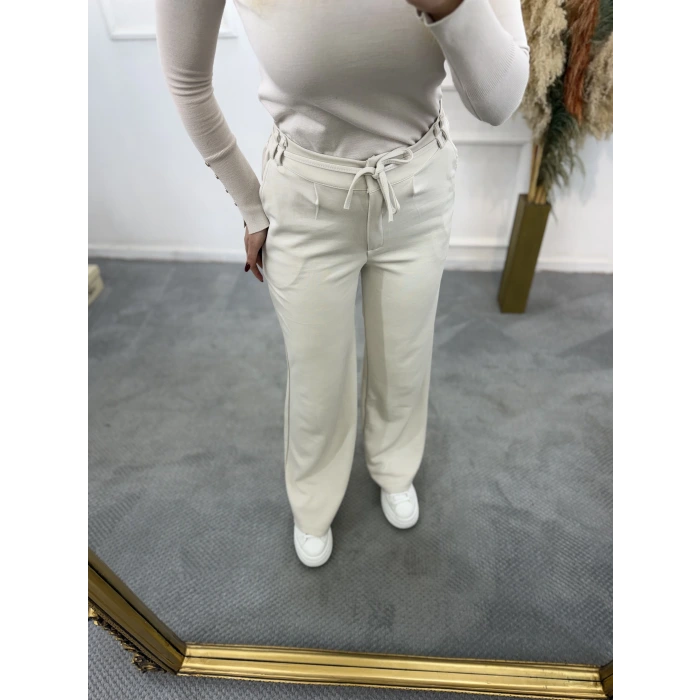 Fermuarlı İpli Modal Pantolon