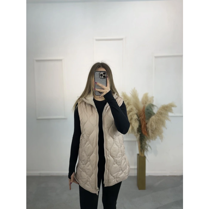 Gewca Yanları Çıt Kapişonlu Şişme Yelek