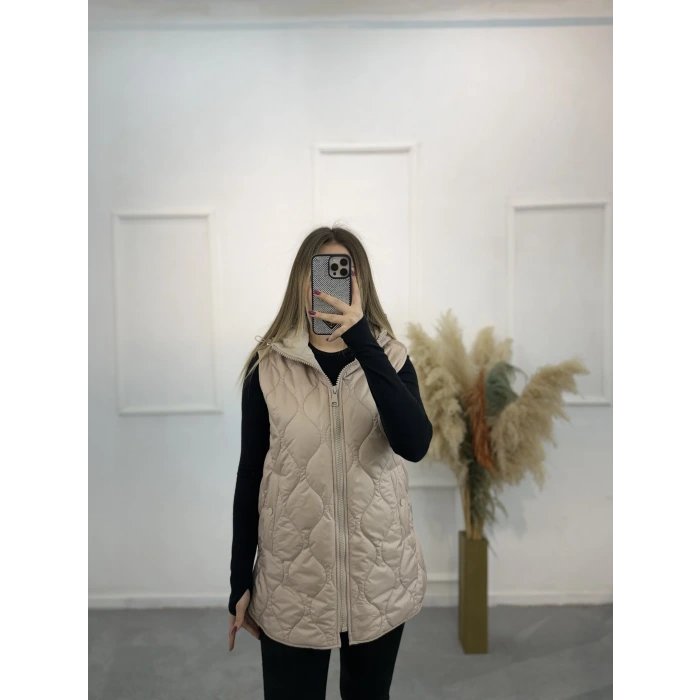 Gewca Yanları Çıt Kapişonlu Şişme Yelek