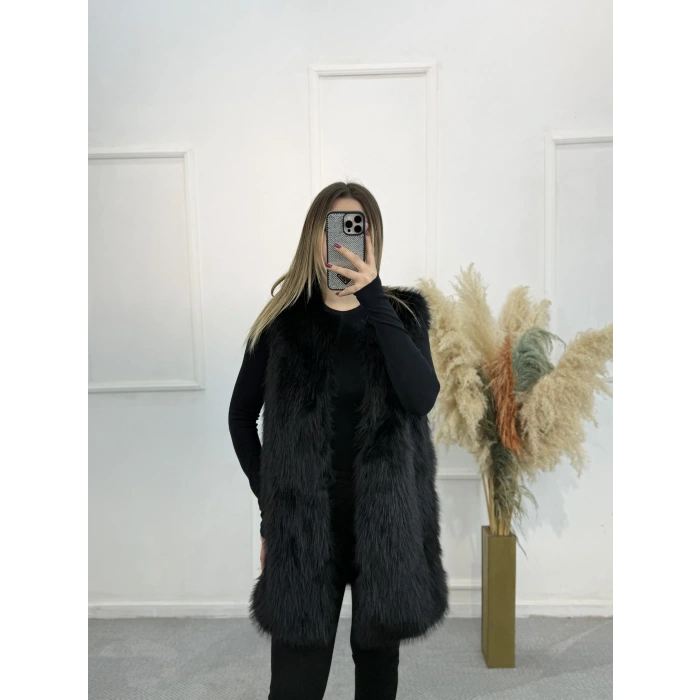 Heron Kemer Detaylı Kürk Yelek