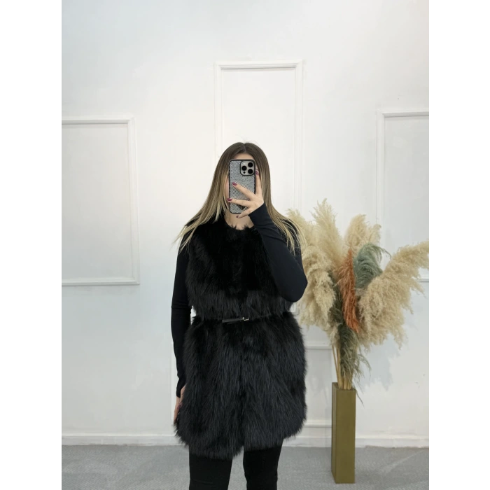 Heron Kemer Detaylı Kürk Yelek