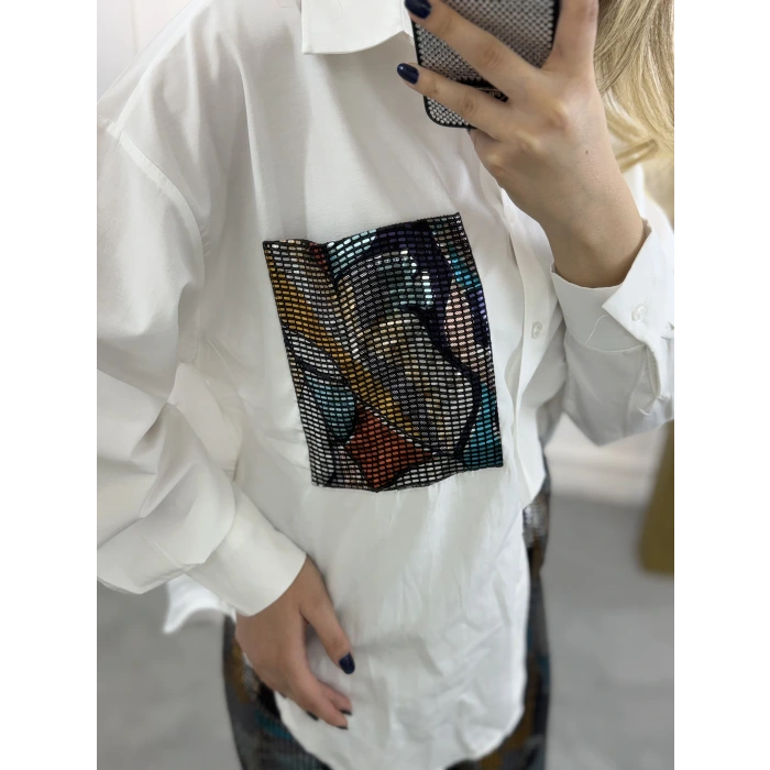 Loz Cep Payet Detaylı Gömlek