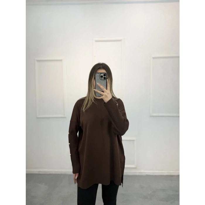 Lozi Kol Düğmeli Merserize Tunik