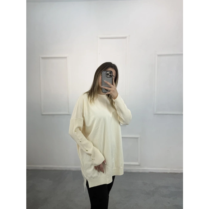 Lozi Kol Düğmeli Merserize Tunik