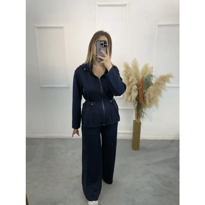 Neww Arka Kapitone Detaylı Kapişonlu İkili Takım