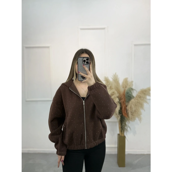 Nillo Taş Detaylı Kapişonlu Ceket