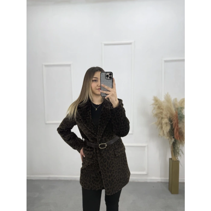 Orja Leopar Kürk Blazer Ceket