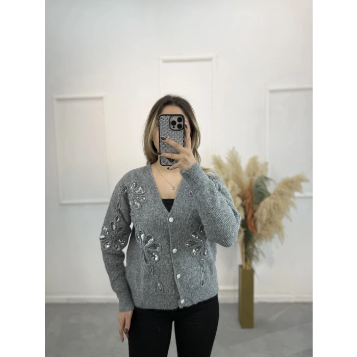 Oslo Pul Nakışlı Hırka