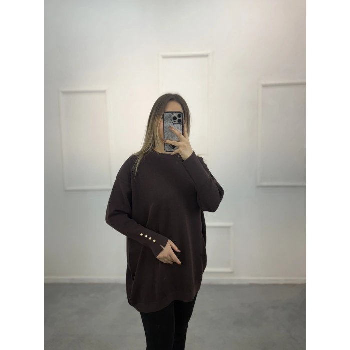 Rijhe Simli Kol Düğmeli MerserizeTunik