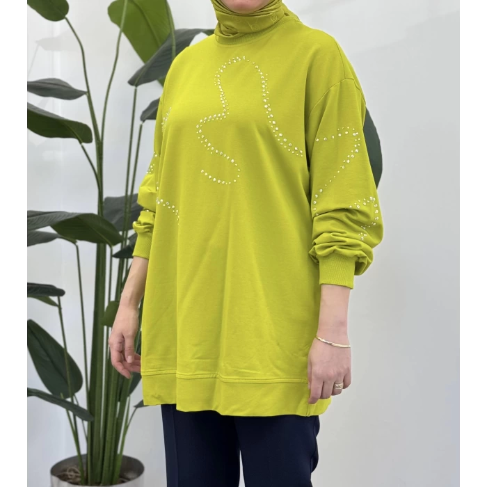 Taş Detaylı Sweat Tunik