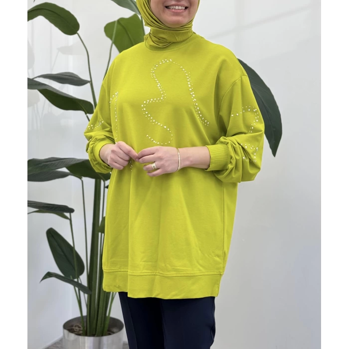 Taş Detaylı Sweat Tunik