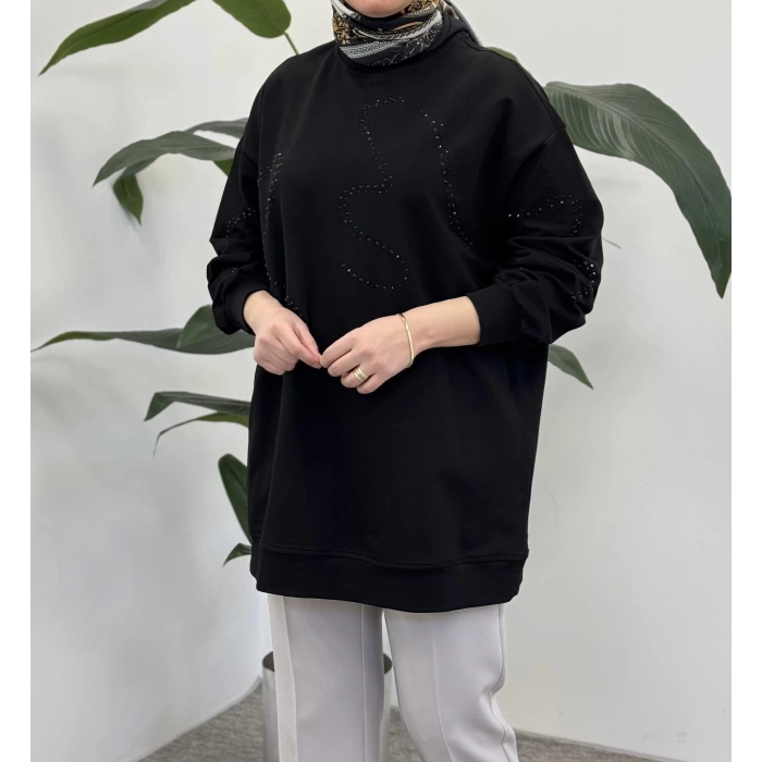 Taş Detaylı Sweat Tunik