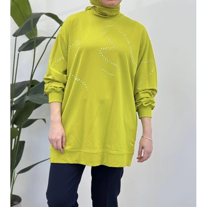 Taş Detaylı Sweat Tunik