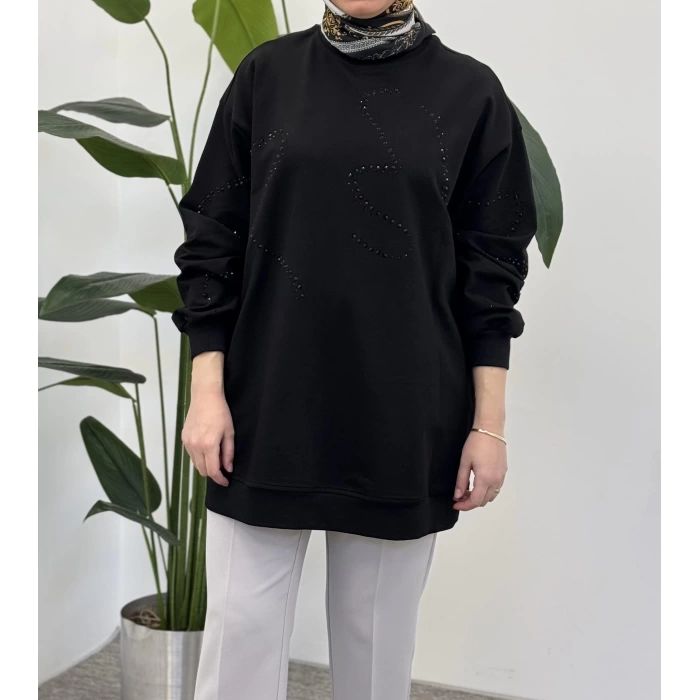 Taş Detaylı Sweat Tunik