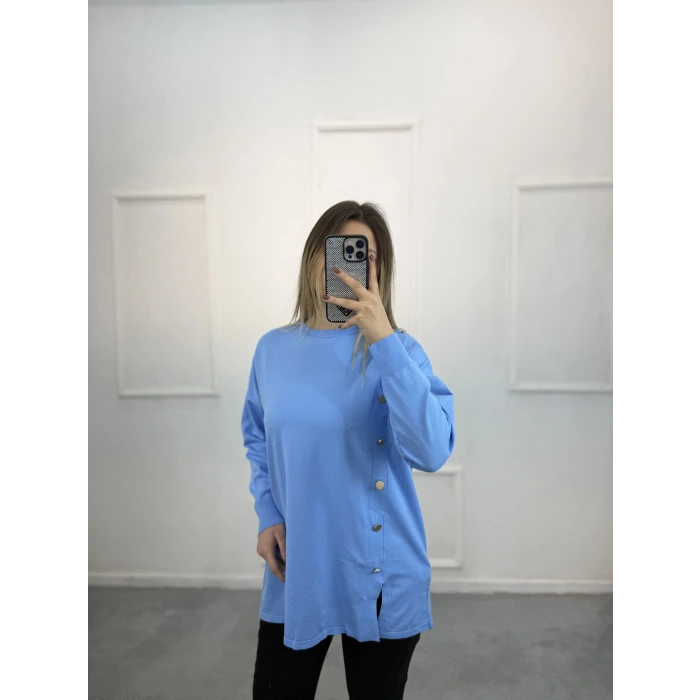 Ugly Yandan Düğmeli Merserize Tunik