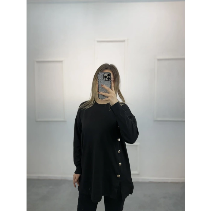 Ugly Yandan Düğmeli Merserize Tunik