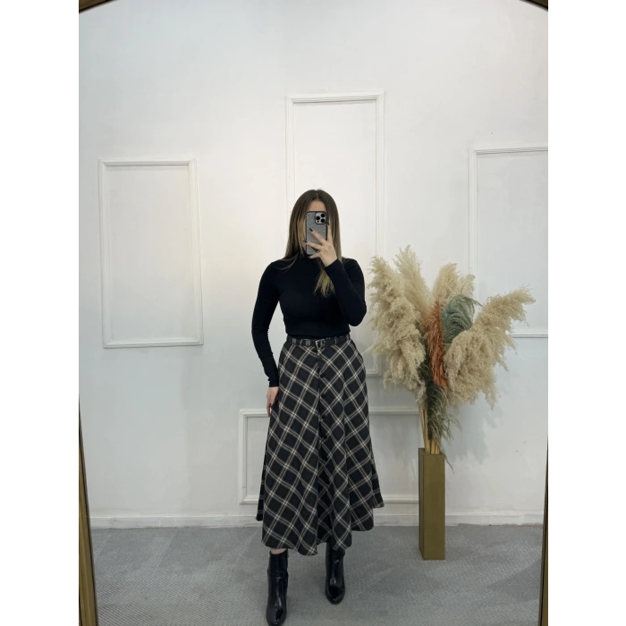 Valeri Düğme Detaylı Vintage Etek