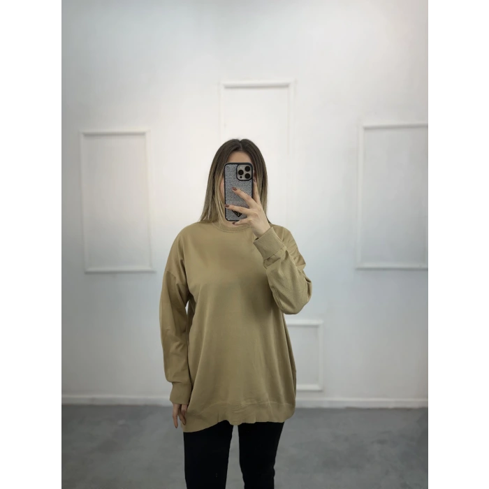 Wety Düz Kol Katlamalı Merserize Tunik